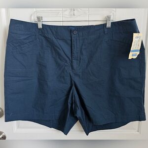 NWT DOCKERS Womens Blue Flat Front Casual Shorts